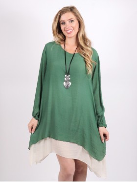 Layered Long Sleeve Shift Dress 